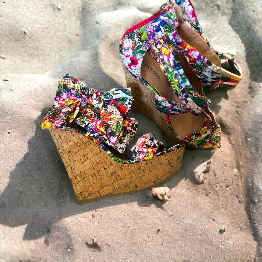 Zigi Soho floral printed wedge sandal